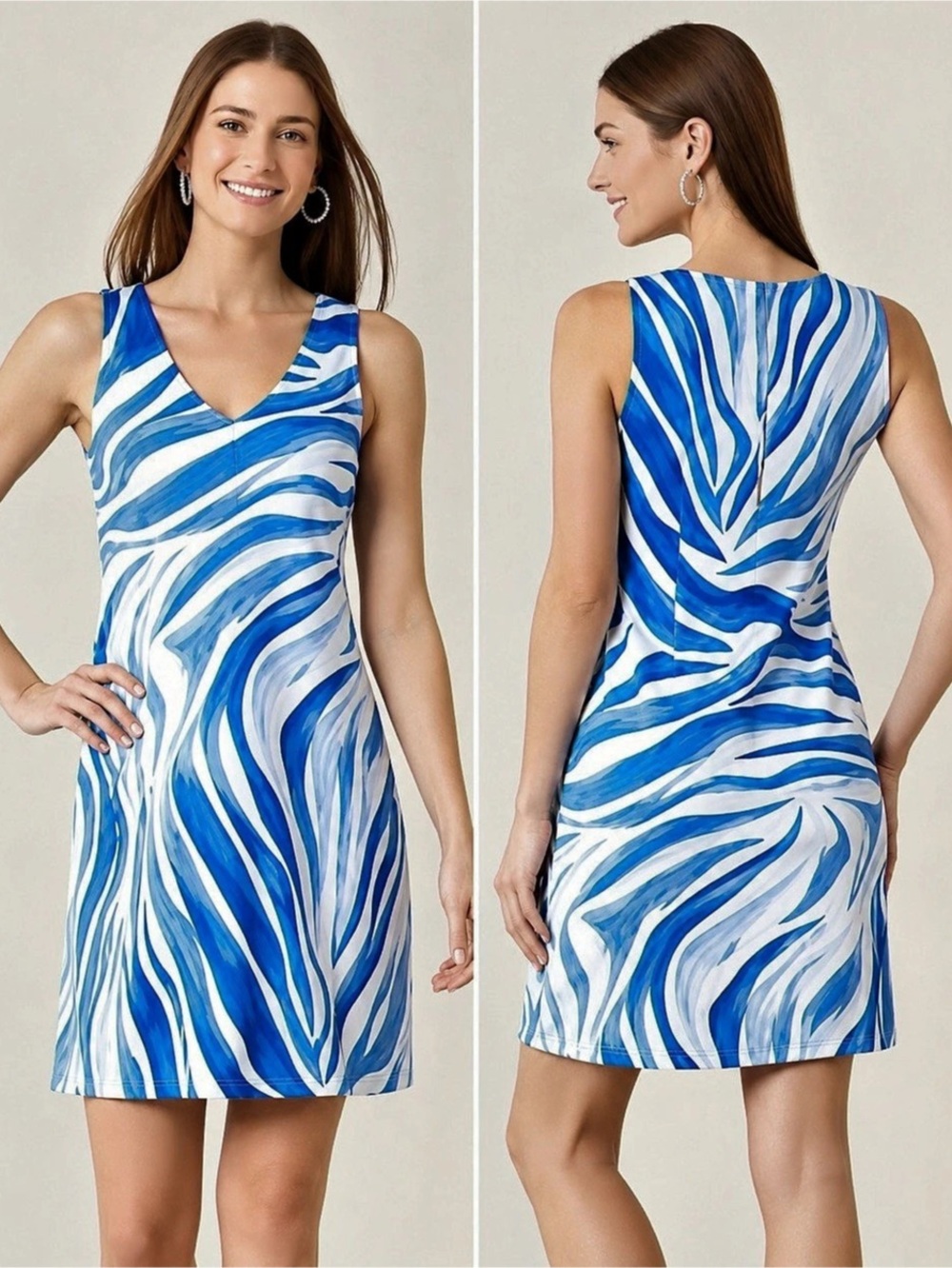 Tommy Bahama Darcy Seafaring Safari V-Neck Dress- size S
